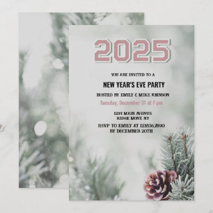 Invitation Scots pin 2025 Nouvel An's Eve année personnalisée