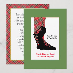 Invitation Scottish Dancing Feed Tartan Peraonalized Party
