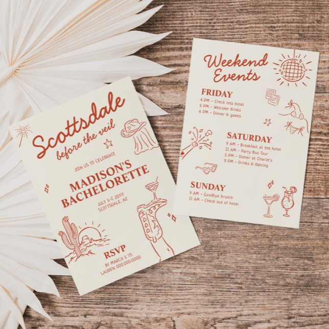 Invitation Scottsdale Avant La Bachelorette Du Voile (Créateur téléchargé)