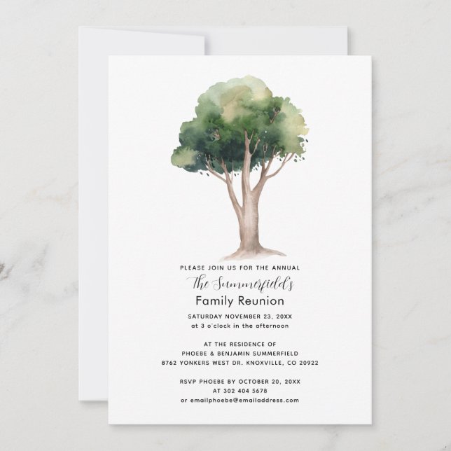 Invitation Script annuel de réunion familiale de l'arbre géné (Devant)
