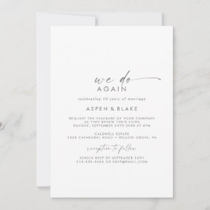 Invitation Script Argent Moderne Nous Réagissons Vow Renouvel