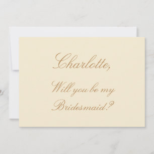 Invitation Script beige Elegant Cream Bridesmaid Proposition