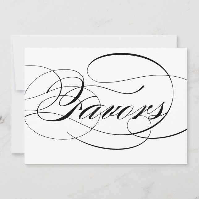Invitation Script Black Elegant Favorisant le signe Mariage (Devant)
