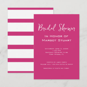 Invitation Script blanc rose minimaliste Fête des mariées str