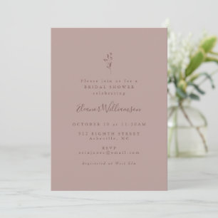 Invitation Script Botanique Simple Fête des mariées Dusty Mau