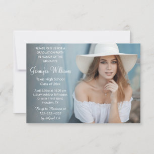 Invitation script chic élégant dégradé graduation photo