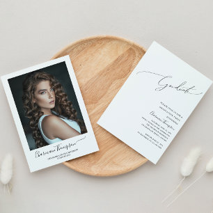 Invitation Script Classique Moderne Simple Diplôme Photo