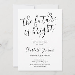 Invitation Script cœur de la fête de fin d'études Le futur es