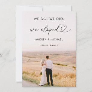 Invitation Script Coeur Moderne Nous Avons Fait Eloped Faire-