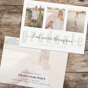 Invitation Script de calligraphie d'études supérieures Or Sim