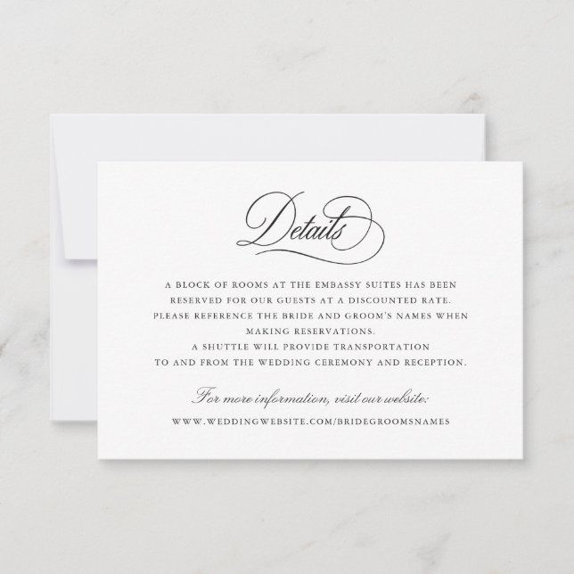 Invitation Script de calligraphie moderne Détails élégants In (Devant)