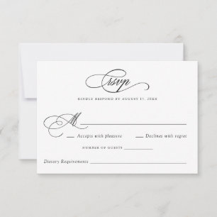 Invitation Script de calligraphie moderne Mariage élégant RSV