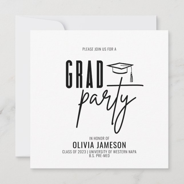 Invitation Script de calligraphie moderne | Photo Party (Devant)