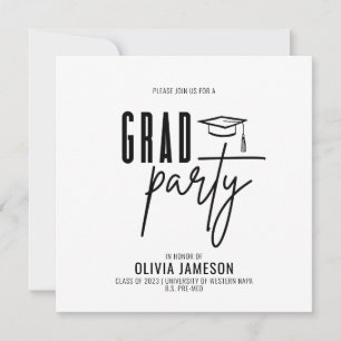 Invitation Script de calligraphie moderne   Photo Party