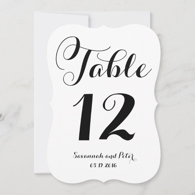 Invitation Script de calligraphie Monogramme Mariage Numéros  (Devant)