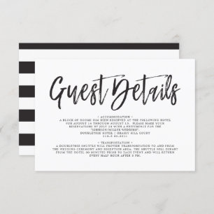 Invitation Script de danse noir Blanc Détails de l'invité