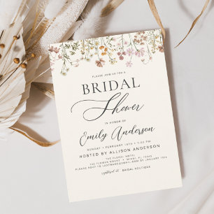 Invitation Script de Fête des mariées Fleur sauvage Boho