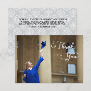 Invitation Script de graduation - Merci 3x5