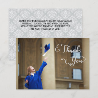 Invitation Script de graduation - Merci 3x5