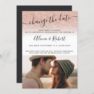 Invitation Script de parties scintillant en or rose photo mod