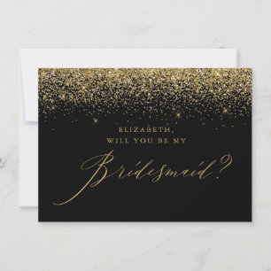 Invitation Script de Parties scintillant or chic femme de cha