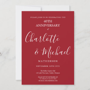 Invitation Script de signature du 40e anniversaire du Mariage