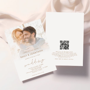 Invitation Script de superposition de photo moderne QR Code M