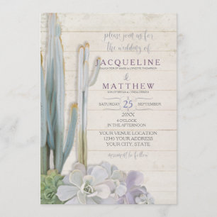 Invitation Script de typographie moderne Succulent de Cactus