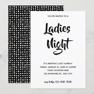 Invitation Script Décontracté noir   Fête des mariées de nuit