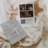 Script Delicate 4 Photos Mariage QR Code RSVP