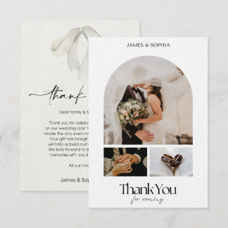 Invitation Script élégant Love Heart Mariage photo Merci