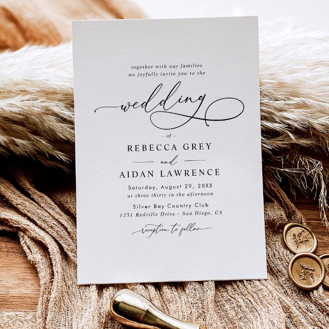 Invitation Script élégant Mariage simple (Créateur téléchargé)