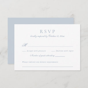 Invitation Script élégant moderne Dusty Blue Wedding RSVP