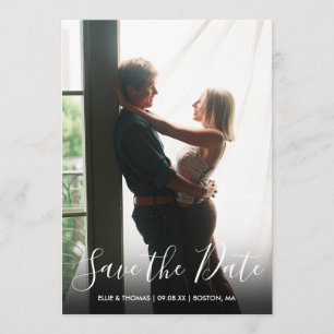 Invitation Script élégant moderne Enregistrer la date Photo s