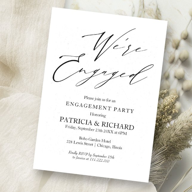 Invitation Script élégant Nous Sommes Engagés Engagement Part (Créateur téléchargé)