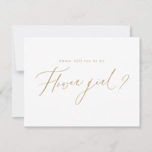 Invitation Script fille d'honneur minimal or