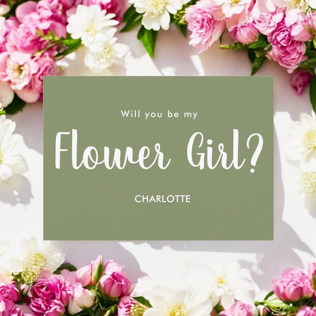 Invitation Script Fleur de Mariée Vert Sage  (Créateur téléchargé)