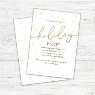 Invitation Script Gold Calligraphie de fête de vacances perso