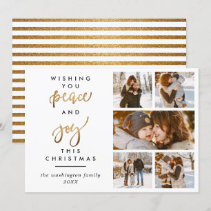 Invitation Script Gold tendance Paix et joie Noël 5 Photo