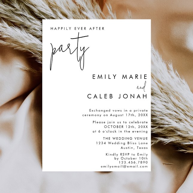 Invitation Script Happily Ever After Party Wedding Reception (Créateur téléchargé)