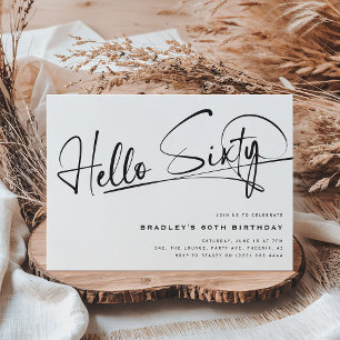 Invitation Script Hello Sixty Minimalist 60e anniversaire