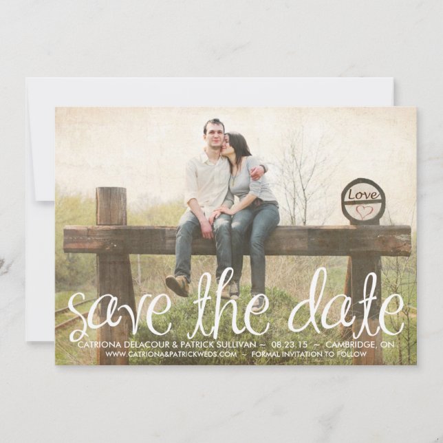 Invitation Script manuscrit mignon Enregistrer l'annonce de d (Devant)