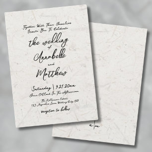 Invitation Script manuscrit Natural Earthy Boho Mariage