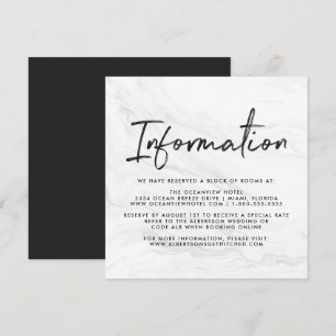Invitation Script Marbre blanc moderne   Informations sur le 