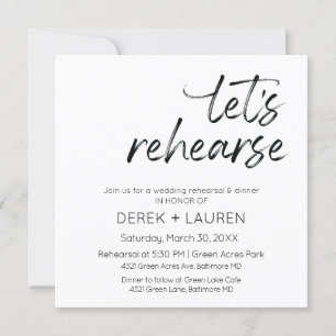 Invitation Script minimal Répétons la répétition du Mariage d