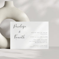 Script minimaliste blanc Mariage moderne Boho