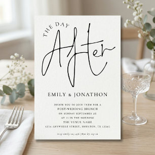 Invitation Script Minimaliste  Brunch du lendemain de mariage