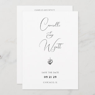Invitation Script minimaliste Cercles de Croix Religieuse QR 