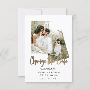 Invitation script minimaliste deux Photo Modifier la date