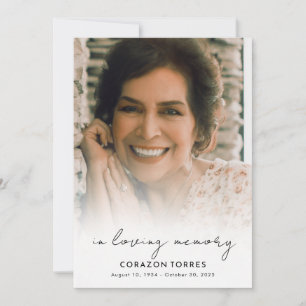 Invitation Script Minimaliste En Mémoire Amoureuse Photo Funé